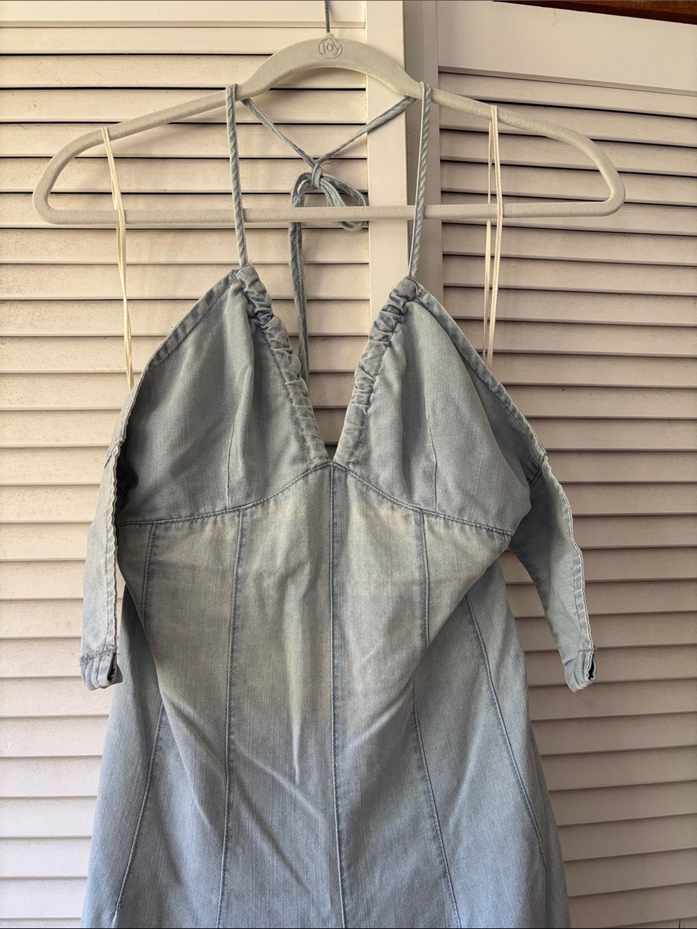 Mustard Seed Light Blue Denim Jumpsuit Halter Romper